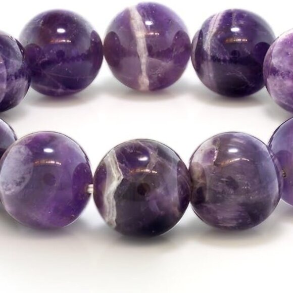 Jewelry - Purple Amethyst Bead Stretchy Bracelet 8.5 Inch Casual Elegant Jewelry
